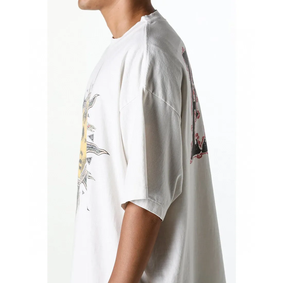 CACTUS PLANT FLEA MARKET x SAINT Mxxxxxx SUN SS TEE/WHT CPFM joint model Four-eye sun printed short sleeves Off-white S-XL Cylindrical fabric without side seams 220g high weight OE yarn ⚠️Note: It is almost meaningless if it is not a cylindrical fabric Customized CPFM joint main mark/wash mark/little angel anti-counterfeiting label Original-level printing factory Top purchasing level